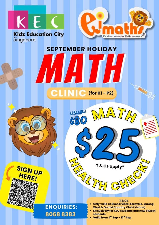 KEC September Holiday Math Clinic 2026 poster